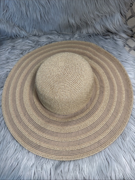 Nine West Accessories - Nine West Cream Wide Floppy Brim Straw Sun Hat
